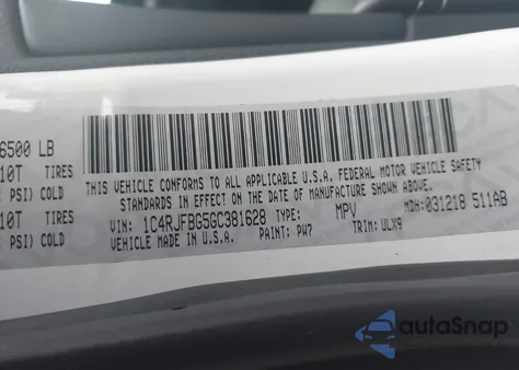 2016 Jeep Grand Cherokee Limited из США, поврежденный, VIN 1C4RJFBG5GC381628